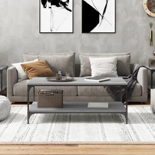 Sofabord 80 × 50 × 40 cm i konstrueret træ - grå sonoma-eg