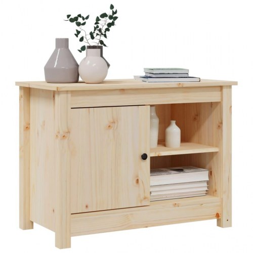 Tv-bord i massivt fyrretræ 70 × 36,5 × 52 cm - klassisk med opbevaring