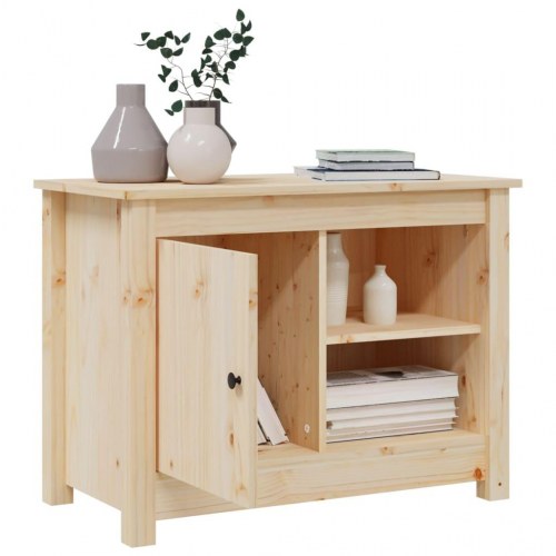Tv-bord i massivt fyrretræ 70 × 36,5 × 52 cm - klassisk med opbevaring