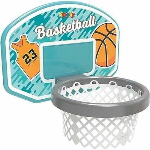 Smoby basketballkurv - blå plastik, til udespil