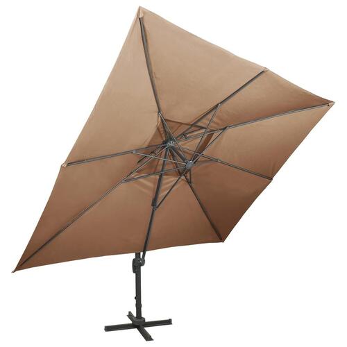Hængeparasol med dobbelt top 400x300 cm gråbrun