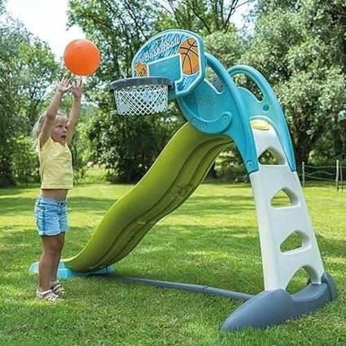 Smoby basketballkurv - blå plastik, til udespil