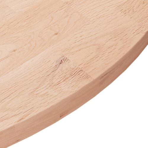 Rund bordplade Ø80x2,5 cm ubehandlet massivt egetræ
