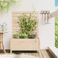 Plantekasse med stativ 79x39,5x114 cm massivt fyrretræ