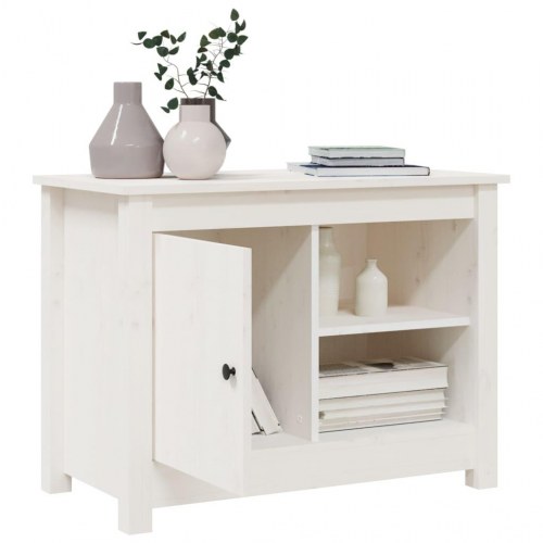 Tv-bord 70x36,5x52 cm massivt fyrretræ hvid