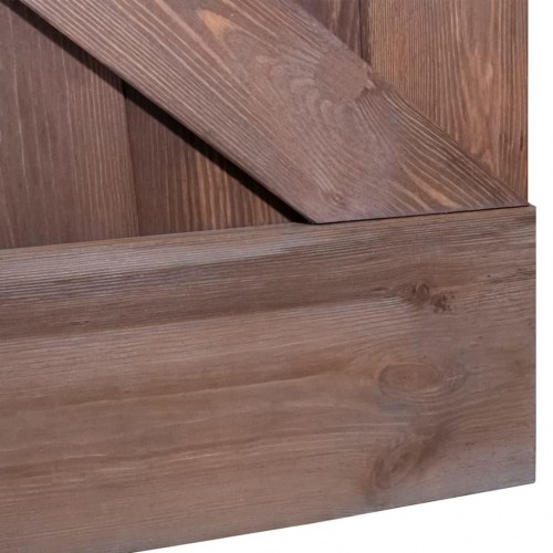 Skydedør med monteringssæt 80x210 cm fyrretræ mørkebrun