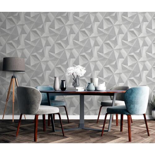 DUTCH WALLCOVERINGS tapet Onyx lysegrå