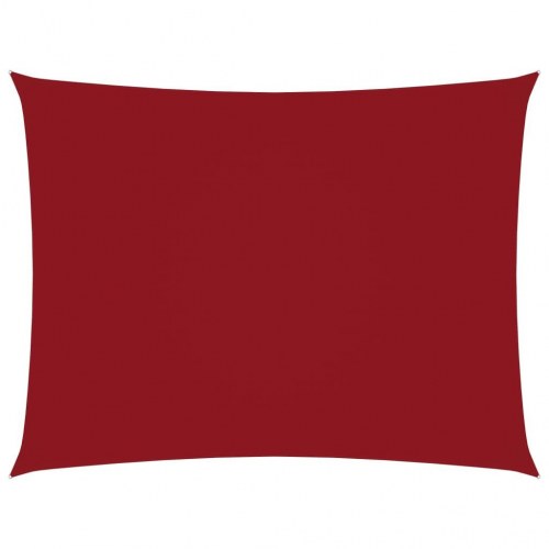 Solsejl 3 × 4,5 m - rektangulær, oxfordstof, rød