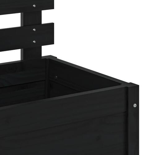 Plantekasse med stativ 79x39,5x114 cm massivt fyrretræ sort