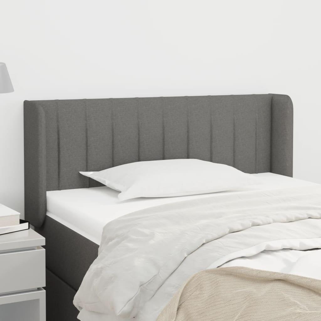 Sengegavl Med Kanter 83X16X78/128 Cm Stof - Mørkegrå / 103 x 16 x 78/88 cm
