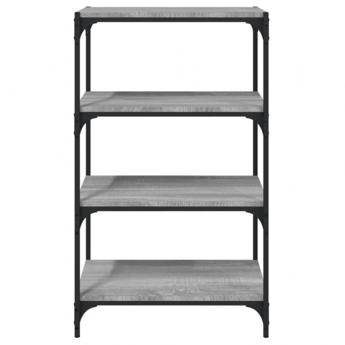 Bogreol 60x33x100 cm konstrueret træ og stål grå sonoma-eg