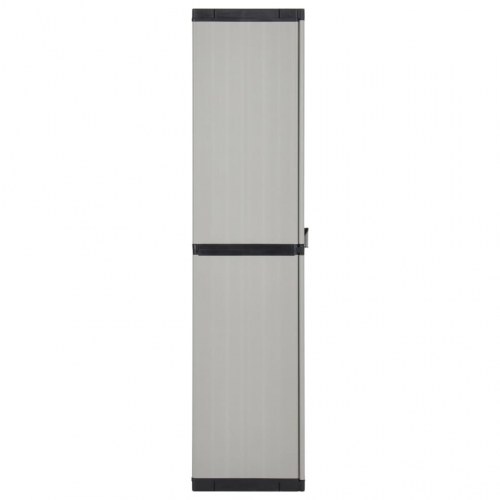 Haveskab 68x40x168 cm 3 hylder grå og sort