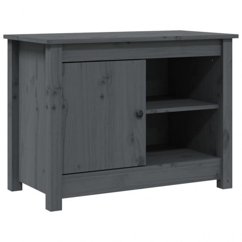 Tv-bord i massivt fyrretræ - grå, 70 × 36,5 × 52 cm