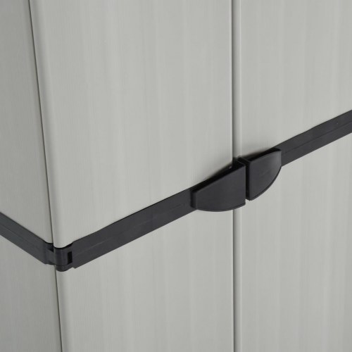 Haveskab 68x40x168 cm 3 hylder grå og sort