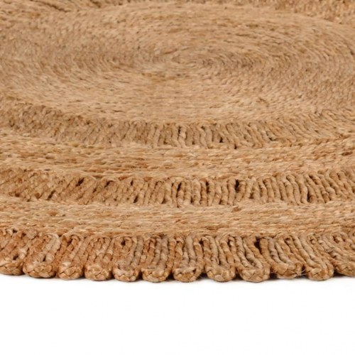 Gulvtæppe 150 cm håndflettet jute rundt
