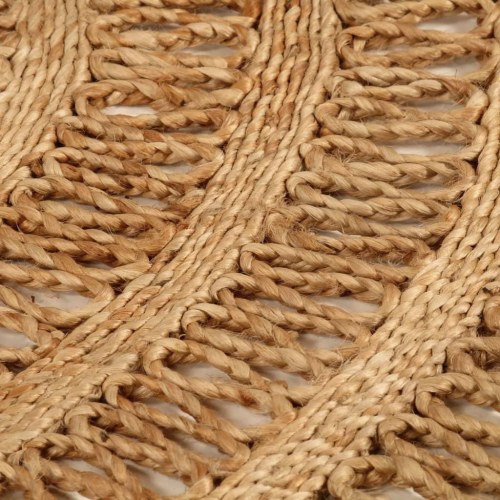 Gulvtæppe 90 cm håndflettet jute rundt