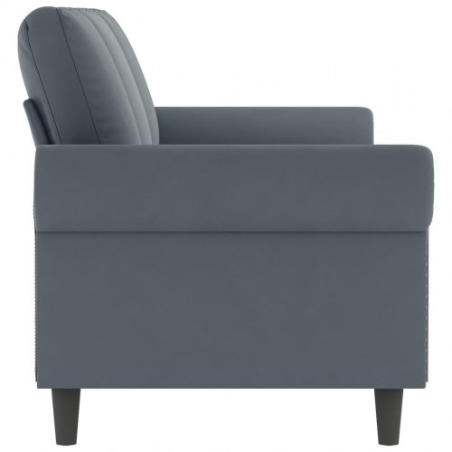 3-personers sofa i fløjl - 180 cm, mørkegrå