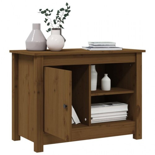 Tv-bord i massivt fyrretræ - 70 × 36,5 × 52 cm, gyldenbrun