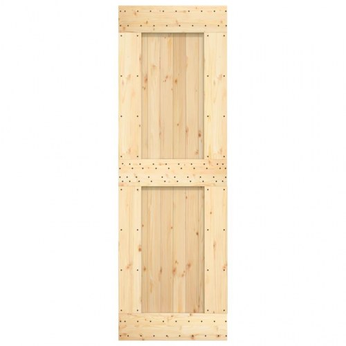 Skydedør med monteringssæt 70x210 cm massivt fyrretræ