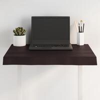 Bordplade 60x60x(2-6) cm naturlig kant behandlet træ mørkebrun