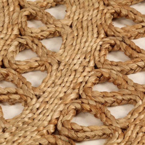 Gulvtæppe 120 cm håndflettet jute rundt