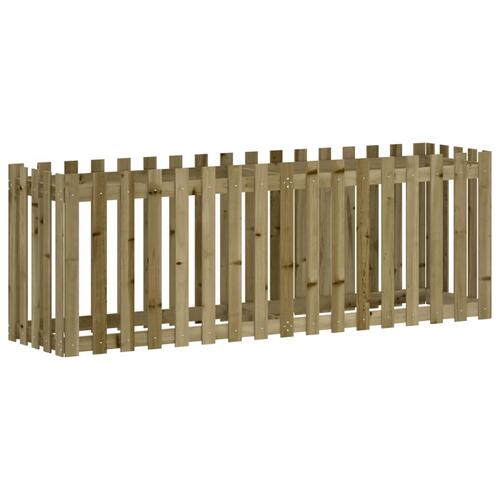 Højbed med stakitdesign 200x50x70 cm imprægneret fyrretræ