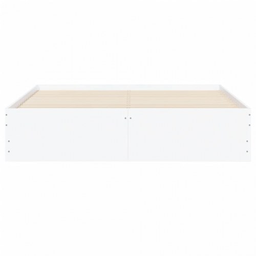 Sengeramme med skuffer 140 x 190 cm - hvid, konstrueret træ