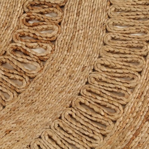 Gulvtæppe 120 cm håndflettet jute rundt