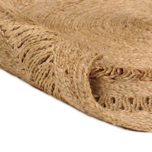 Gulvtæppe 120 cm håndflettet jute rundt