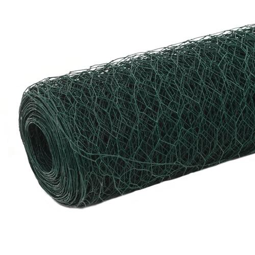 Hønsenet stål med PVC-belægning 25 x 1,2 m grøn