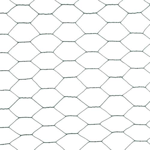 Hønsenet stål med PVC-belægning 25 x 1,2 m grøn