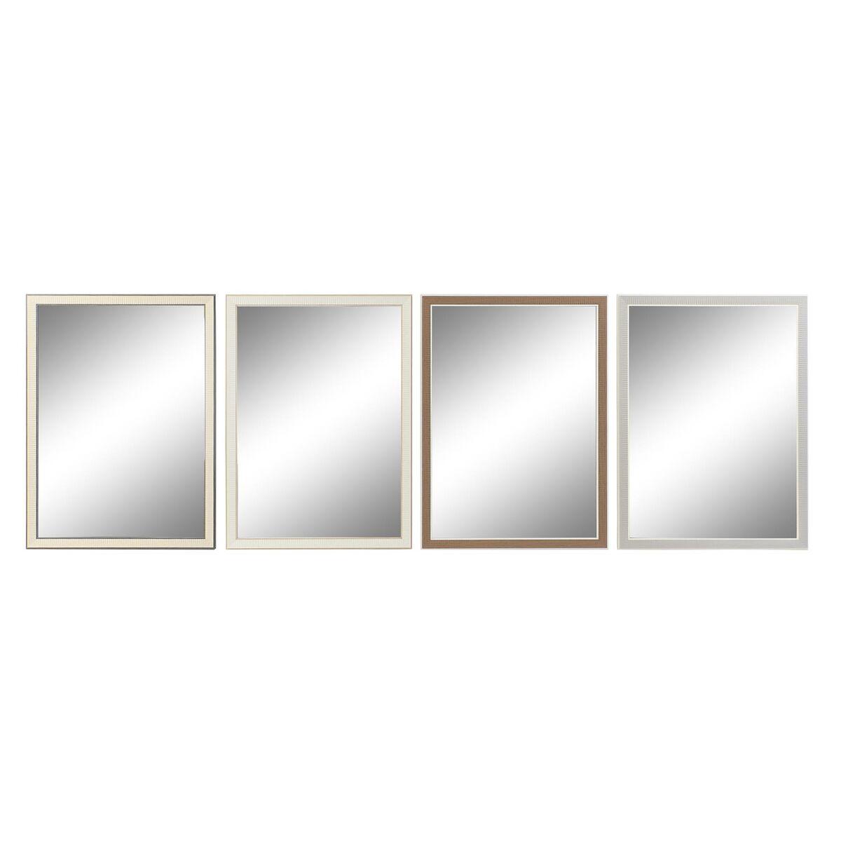 Vægspejl - sæt af 4, hvid/brun/grå, 56 × 2 × 76 cm