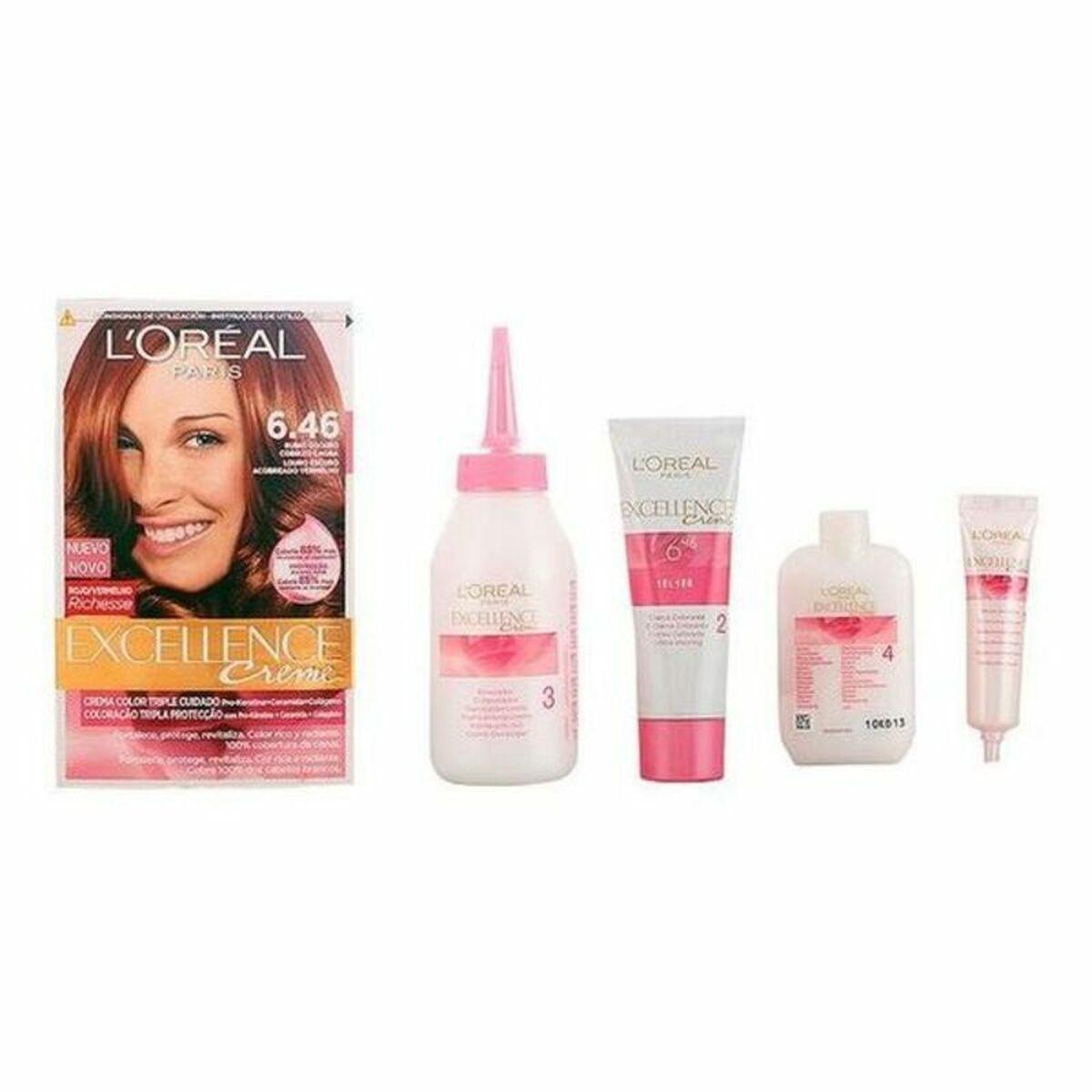 L’Oreal Paris Excellence Creme permanent hårfarve - Mørk Blond Mahogni Kobber 6,46, 192 ml