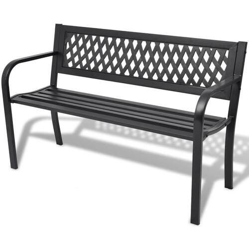 Havebænk 118 cm stål sort