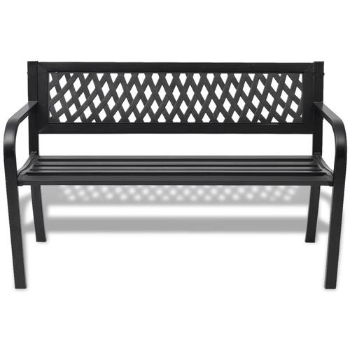 Havebænk 118 cm stål sort