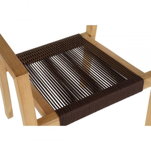 Spisebordsæt til haven - 4 stole, 90 × 90 × 75 cm, brun