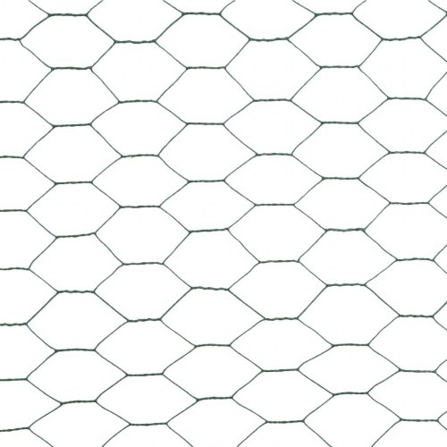 Hønsenet stål med PVC-belægning 25 × 1,2 m - grøn