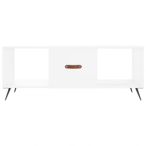 Sofabord med 3 rum og låge - hvid 102 x 50 x 40 cm
