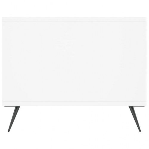 Sofabord med 3 rum og låge - hvid 102 x 50 x 40 cm