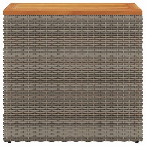 Havesidebord med trætop 58x27,5x55 cm polyrattan grå