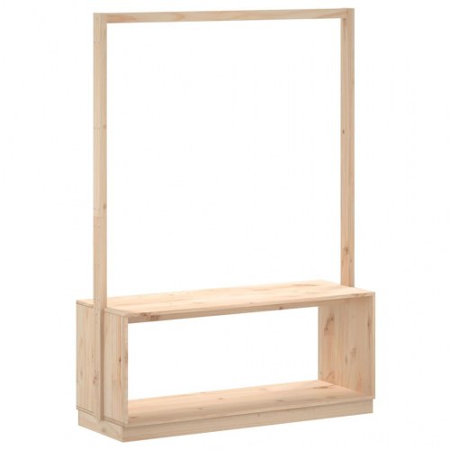 Tøjstativ med skoopbevaring 113x40x157,5 cm massivt fyr