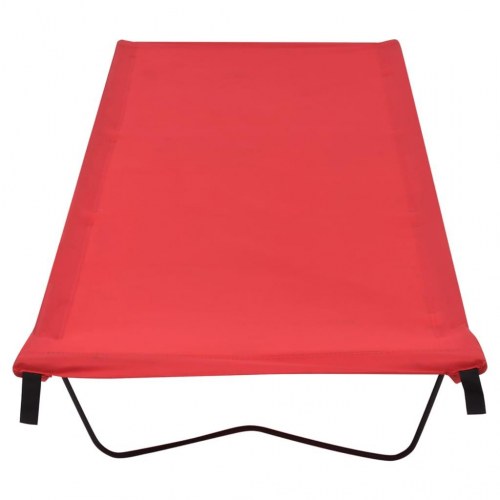 Campingseng 180 × 60 × 19 cm - 600D oxfordstof og stål, rød