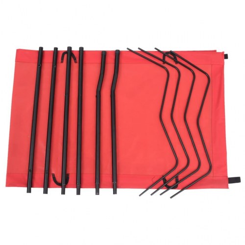 Campingseng 180 × 60 × 19 cm - 600D oxfordstof og stål, rød