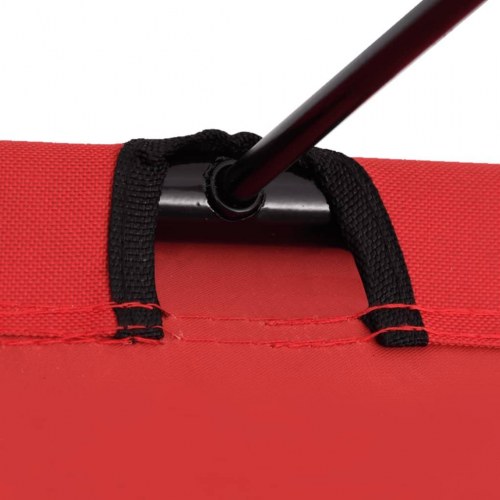 Campingseng 180 × 60 × 19 cm - 600D oxfordstof og stål, rød