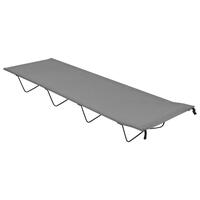 Campingseng 180x60x19 cm oxfordstof og stål grå