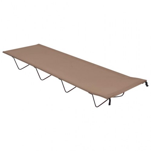 Campingseng 180 × 60 × 19 cm - oxfordstof og stål, gråbrun