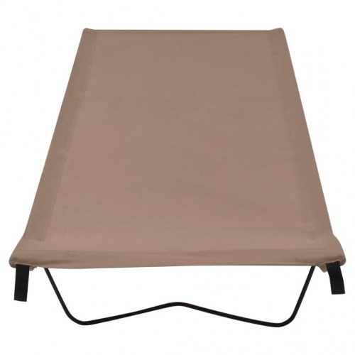 Campingseng 180 × 60 × 19 cm - oxfordstof og stål, gråbrun