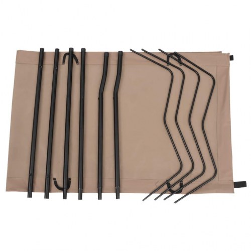 Campingseng 180 × 60 × 19 cm - oxfordstof og stål, gråbrun
