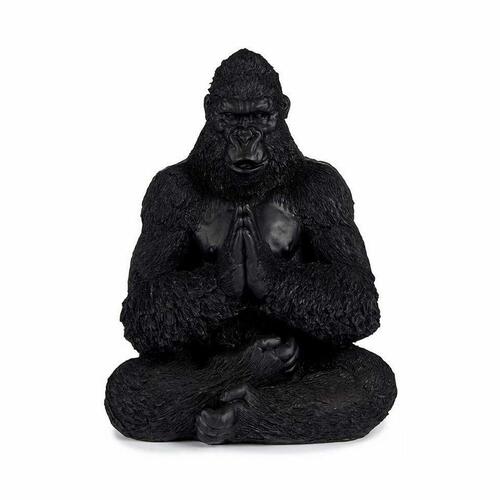 Dekorativ figur Gorilla Yoga Sort 16 x 28 x 22 cm (4 enheder)
