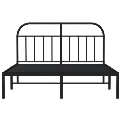 Sengeramme med sengegavl 150x200 cm metal sort